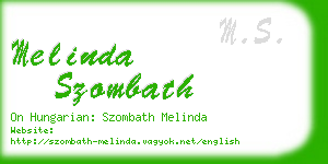 melinda szombath business card